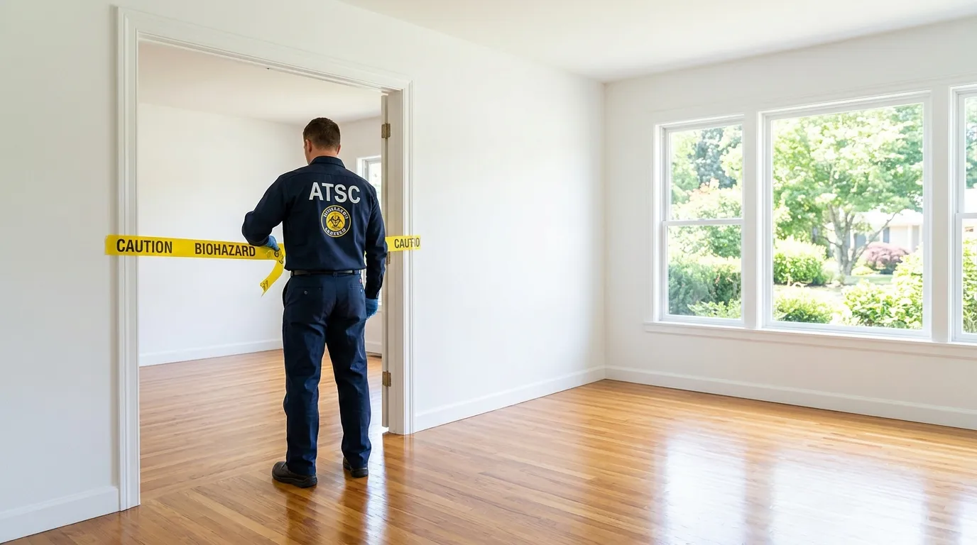 Certified biohazard cleanup crew performing Decomposition Cleanup in Greenville